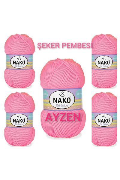NAKO Elıt Baby Hand Knitting Thread Pack of 5 (100gr X 5 Pieces)