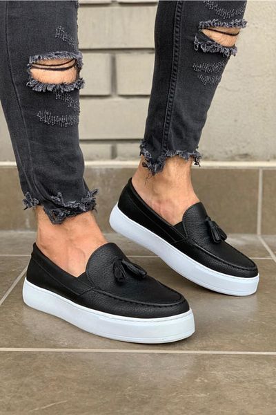 Knack Casual Men's Sports Classic Shoes 717 Black White Sole