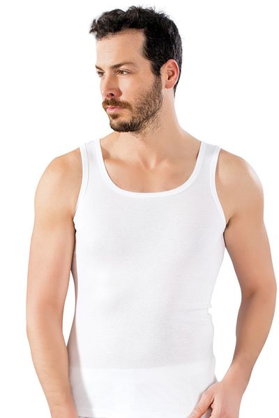 LÜXDRM Economic Pack of 5, 100% Cotton, Square Collar, Ribbed Men's Undershirt
