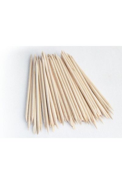 Elea Wooden Meat Pusher 100 Pieces of Manicure Sticks (Orange Stick)