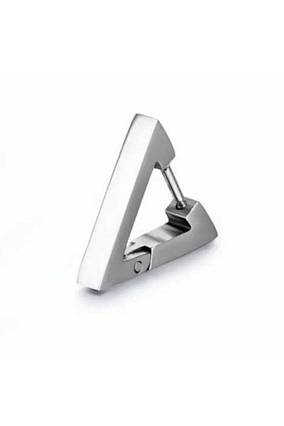 The Collection 3 Piece Set Silver Triangle Square Circle Geometry Surgical Steel Earrings