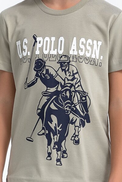 U.S. Polo Assn. Açık Haki Siyah Erkek Çocuk Bermuda Takım