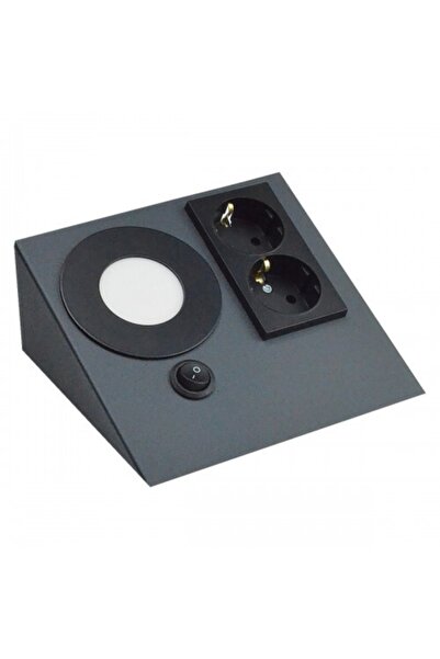 Genel Markalar Erva Lazer SİYAH Tezgah Altı Priz Çifli Panel Spot Günışığı