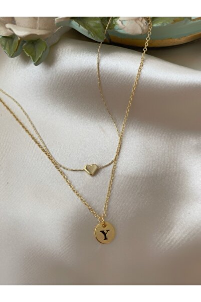 Asia by Leuvoié Kalp ve Y Harfli Kolye Seti