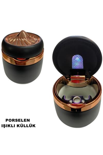 Genel Markalar Araç Ve Ev Işıklı Küllük Porselen Iç Havza Gold - 1. Kalite