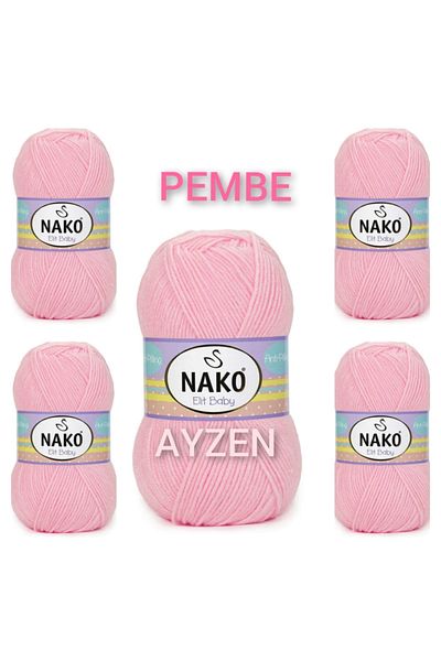 NAKO Elıt Baby Hand Knitting Thread Pack of 5 (100gr X 5 Pieces)
