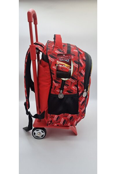 Hakan Çanta Kırmızı Şimşek Mcqueen Çekçekli Tekerlekli Okul Çantası 95373