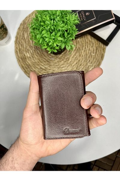 DERKON Folded Genuine Leather Men's Wallet & Card Holder