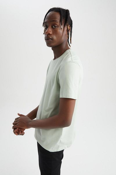 DeFacto Βαμβακερό μπλουζάκι Regular Fit Crew Neck Basic