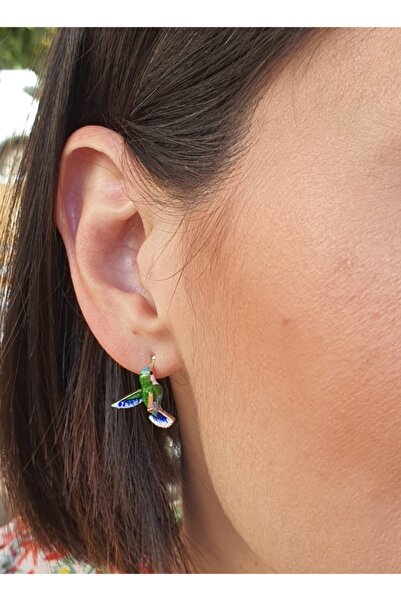 BERRAKKA Sinek Kuşu Uras Küpe Gümüş