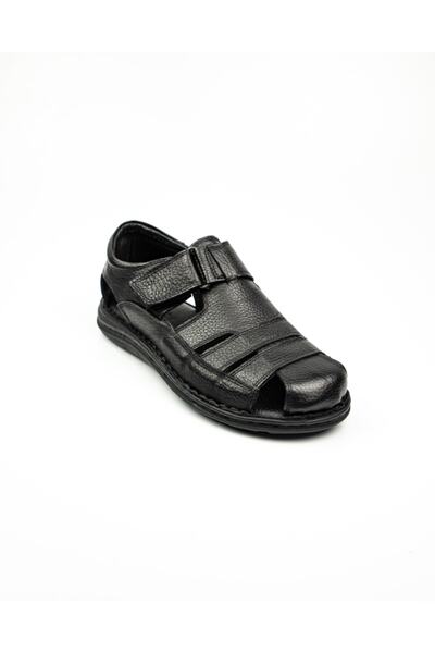 Bulldozer 221030 Black Leather Men's Sandals