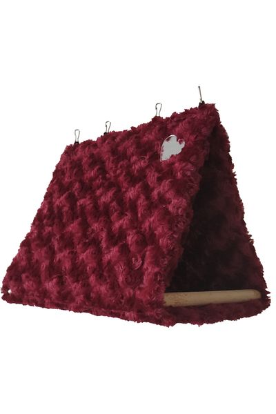 Akat Cosy Large Size Rodent Hammock - Cozy Fluffy Burgundy Parrot