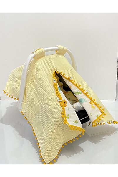 Babycitytr %100 Pamuk Çok Amaçlı Çift Katlı Müslin Puset Örtüsü & Minderi