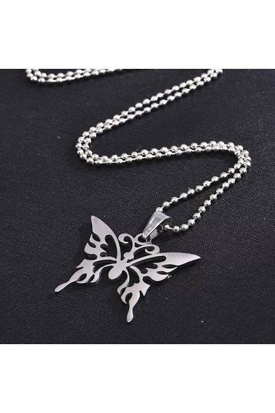 Köstebek Retro Vintage Chain Butterfly Necklace