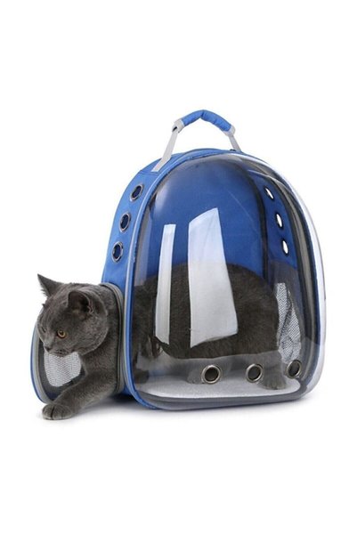 Alfagrup Mavi Astronot Kedi Köpek Taşıma Sırt Çantası 45x36x25 cm