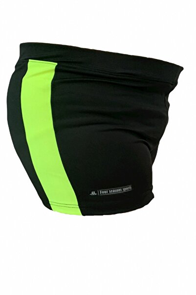 Fs Erkek Çocuk Siyah Neon Sarı Parçalı Boxer Yüzücü Deniz Havuz Plaj Mayosu