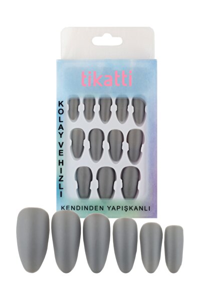 Tikatti Badem Gri Mat Takma Tırnak