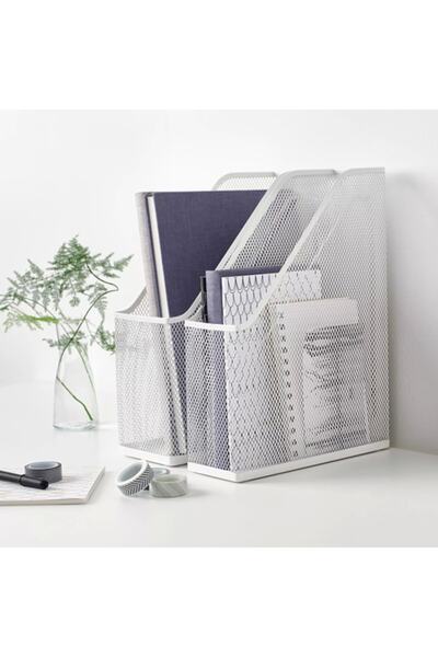 ODİ HOME Metal Masaüstü Dosyalık Organizer Beyaz