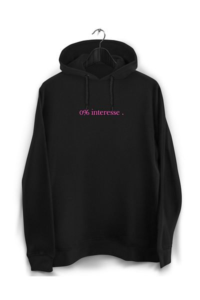 YEACHY Unisex Μαύρο φούτερ με στάμπα ενδιαφέροντος