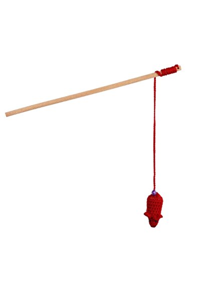 Tamiret صنارة صيد القطط المحبوكة - لعبة خشبية على شكل جرس الفأر