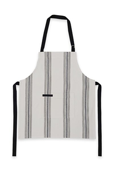 ÖDEL HOME مريلة مطبخ مخططة من قماش بولدان مع جيوب