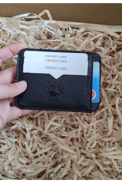 NEWISH POLO ACCESSORIES Newish Polo Yuppy Club Ανδρικό Πορτοφόλι Μαύρο Γνήσιο Γνήσιο Δερμάτινο Χαρτί Θήκη για Κάρτες