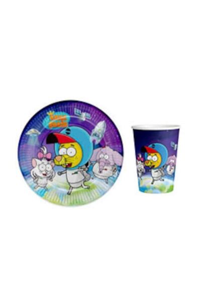 Bursa Pazarı Kral Şakir Uzayda Doğum Günü Tabak Bardak Set 8'li Lisanslı Ürün