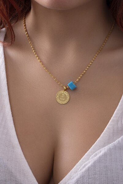 NETİCE ÖYLEK Trenddünyası Nazar Boncuklu Çeyrek Altın Kolye