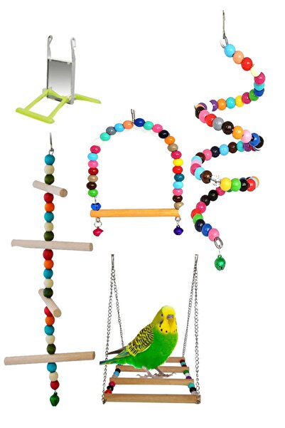 BirdLife Kuş Oyuncak 5 Li Aynalı Set