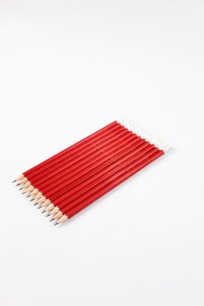 Red Whiter 12 Pencils with Eraser - Colored Pencils