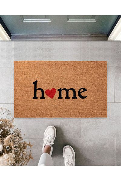 İki Sade Coco Door Mat Hand Painted - 100% Natural, Koko Mat, Bristle Door Mat