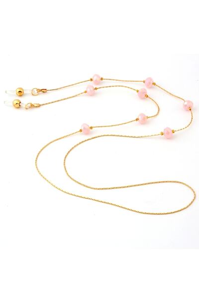 BVER حزام النظارة بسلسلة إيطالية مطلية بحجر صغير لؤلؤي موديل 037