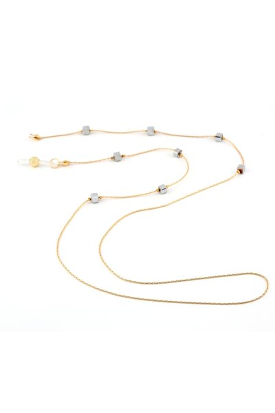 BVER حزام النظارة بسلسلة إيطالية مطلية بحجر صغير لؤلؤي موديل 057