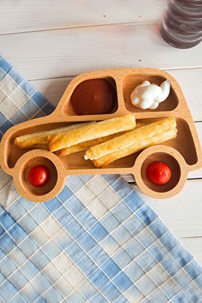 kozawoodart Wooden Car Model Serving Plate 26cm
