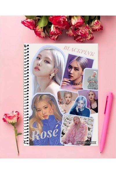 animeandyourworld Blacpink Notebook 1 Piece Special Design A4 Size 21*29 Cm Wired Checkered Notebook