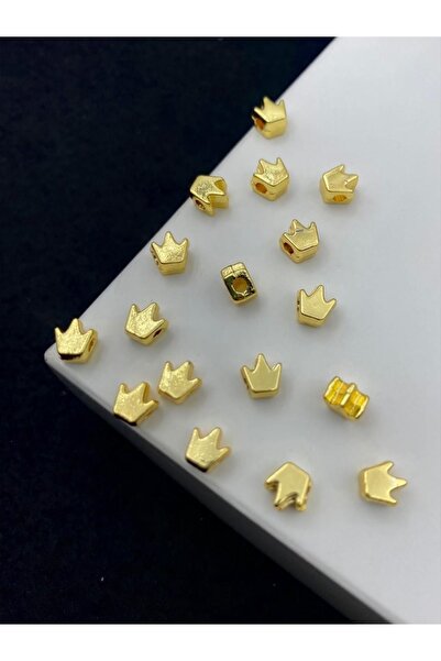 Hedef Bijuteri 3 قطع من خرز المجوهرات على شكل تاج مطلي باللون الذهبي الأصفر و...