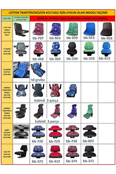 Binbir Trend Tractor Seat Cover - All Tractors-Red Camo -Bb-368