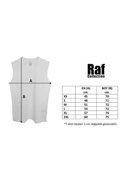 Raf Coll Erkek Baskılı Kolsuz Siyah T-shirt