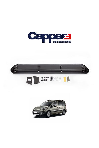 Cappafe Peugeot Partner Acrylic Visor Hat - Windshield Sunshade, Visor, Terek Piano Black 2009-2015