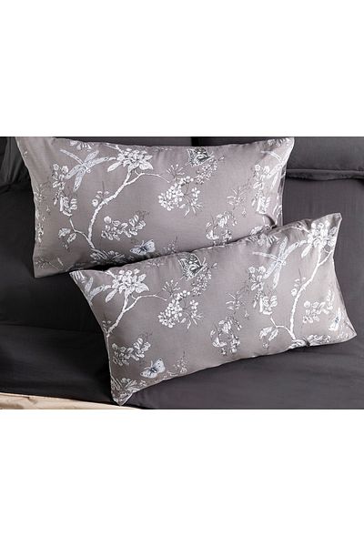 English Home Калъфка за възглавница Secret Garden Cotton от 2 части, 50x90 см, кафява