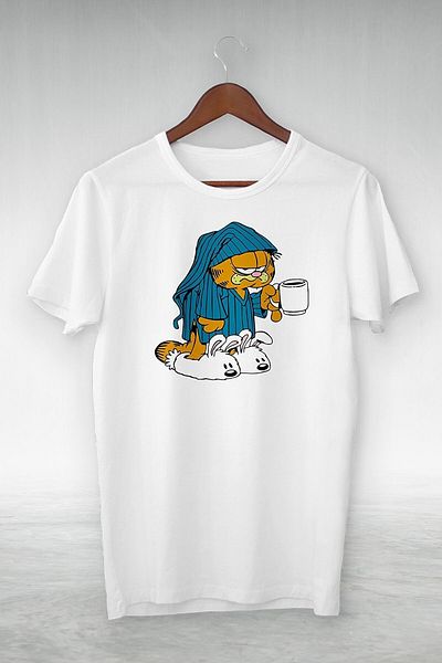 Machetta Unisex Black Oversize Sleeping Bag Garfield Printed Tshirt