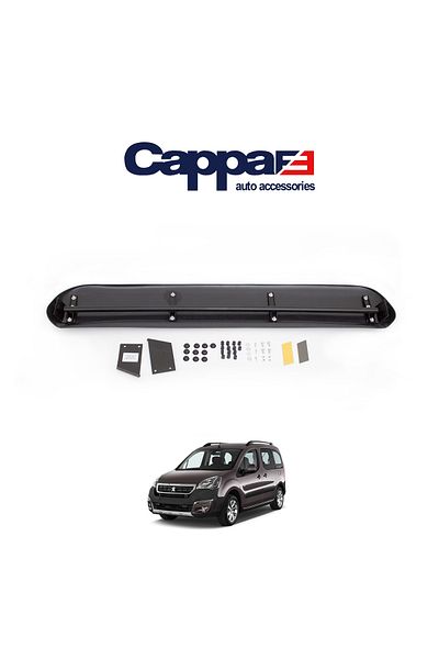 Cappafe Peugeot Partner Visor Acrylic Visor - Terek Piano Black 2015-2018