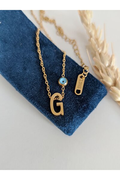 SU PERİSİ TAKI BİJUTERİ Gold Çelik Kararmaz G Harfi Kolye
