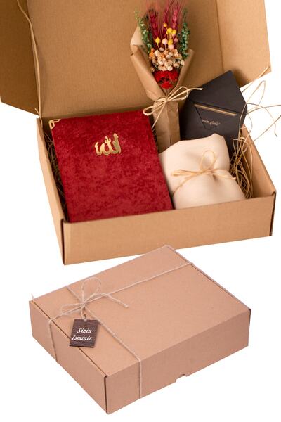 Manidar Hediye Anneye Yasin Cüzü Ve Çiçek Buketli Manevi Hediye Seti -anneler...