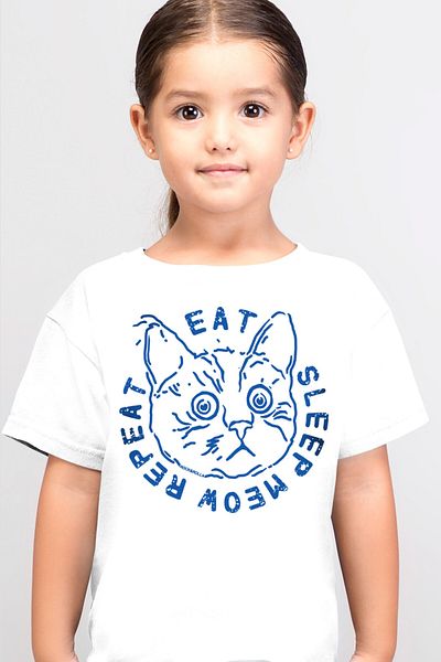 ROCKANDROLL Tricou pentru fete cu mânecă scurtă Confused Cat