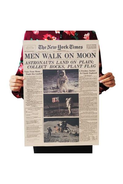 Caph Design Ayda Yürüyüş Gazete Küpürü Kraft Poster - 33x48cm