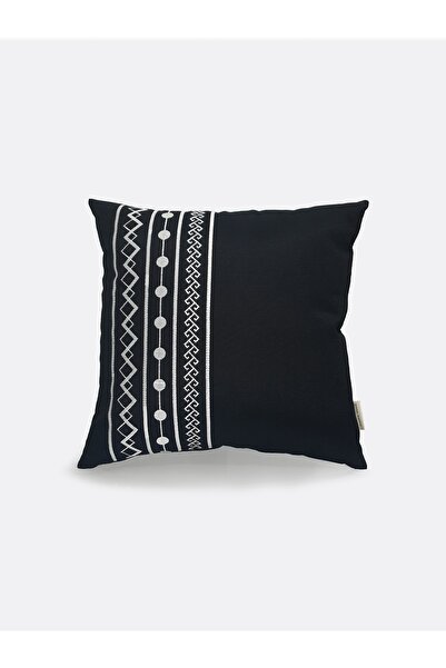 Tanem Home Вишитий автентичний візерунок на лляній тканині 42x42 см, чорний ч...