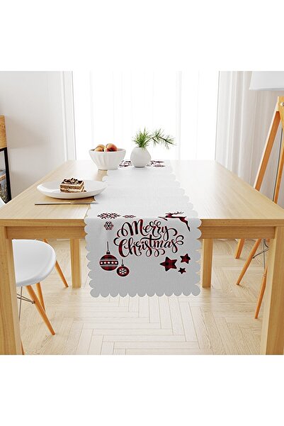Çt Çeyizci Tekstil Yılbaşı Desenli Runner, Noel Runner, Dijital Özel Tasarım ...