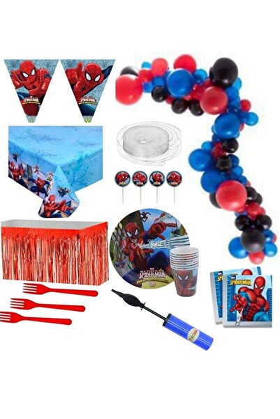 Parti dolabı Spiderman Luxury Birthday Set Spiderman Party Package for 16 People