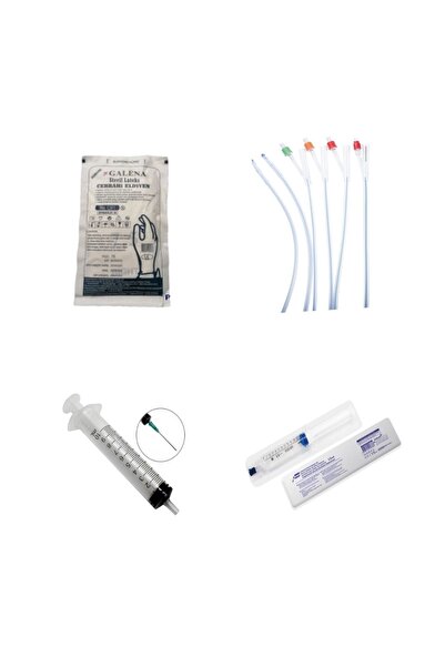 Galena Foley 2 Yollu Silikon Sonda No 16 Steril Latex Eldiven No 7.5 10cc Enjektör Katajel Set